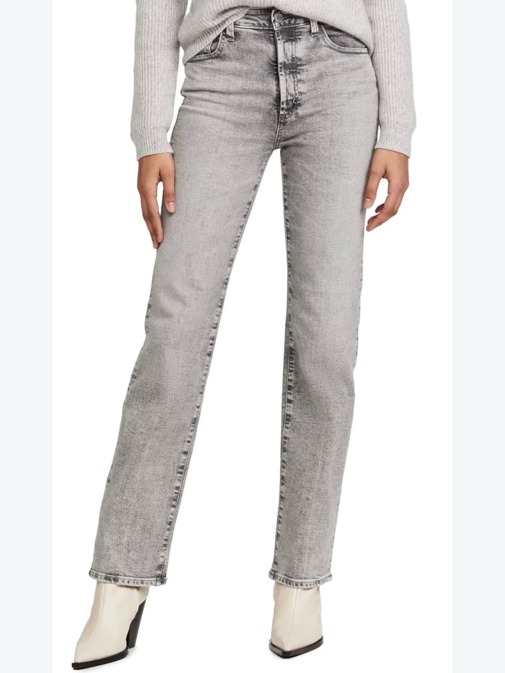 Ag Adriano Goldschmied Jeans Alexxis High-Rise Straight Leg Jeans Grey Sz 27R